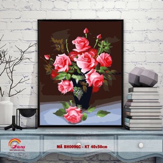 Tranh tự tô màu số hóa DIY - Mã BH0096C Hoa hồng
