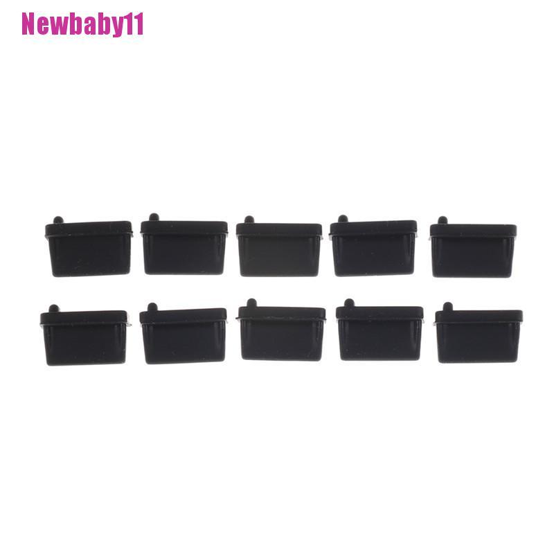 Set 10 Nút Bịt Ổ Cắm USB Chống Bụi Bằng Cao Su Màu Đen Hình Chữ A