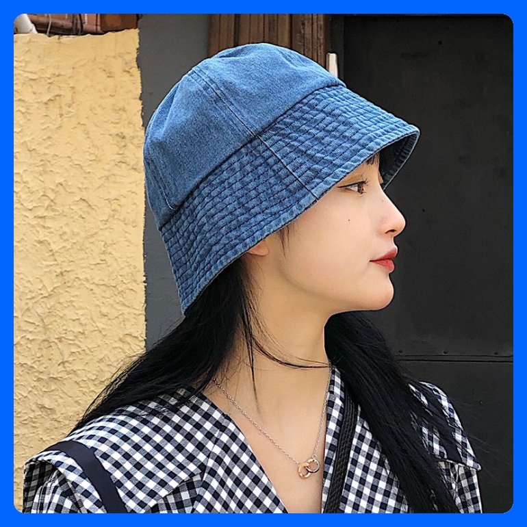Mũ jean bò nón bucket tai bèo jean đơn giản dáng sụp idol ulzzang hottrend nổi bật