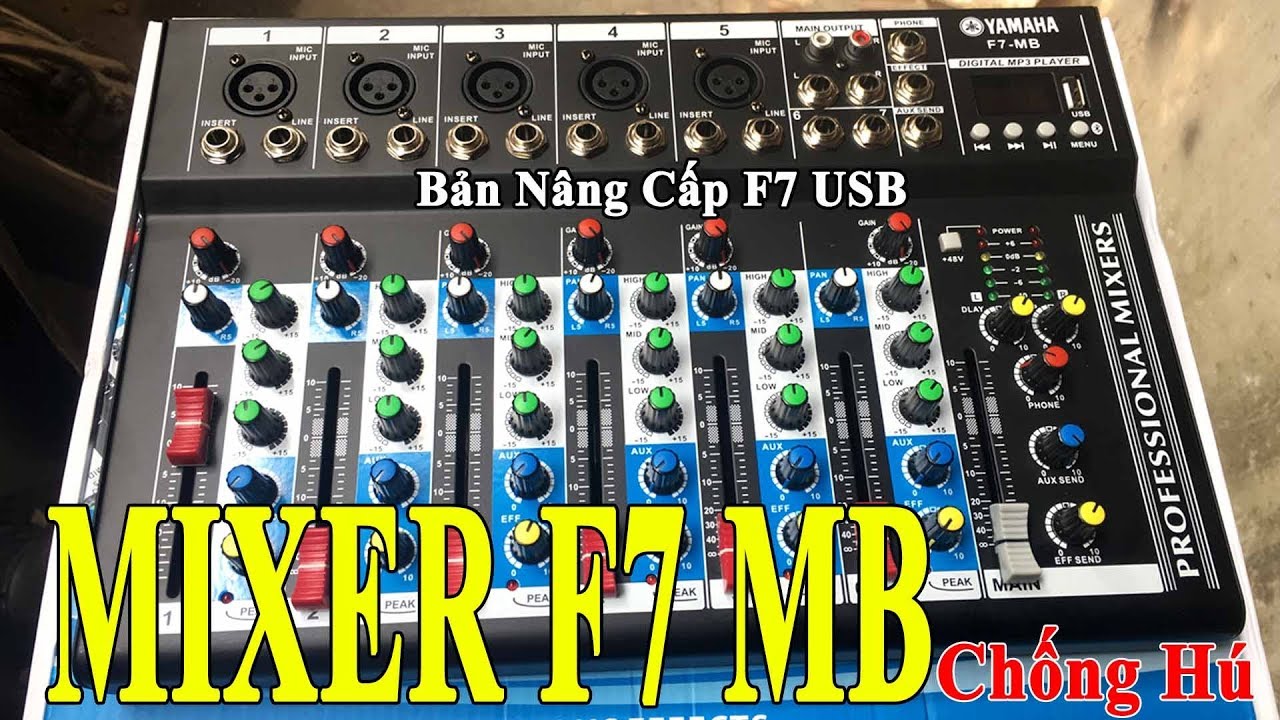 Bàn Mixer Cao Cấp Yamaha F7 Có Bluetooth, Chống Hú- Bảo hành 12 Tháng-1 Đổi 1 Trong 30 Ngày-dùng livestream, nghe nhạc