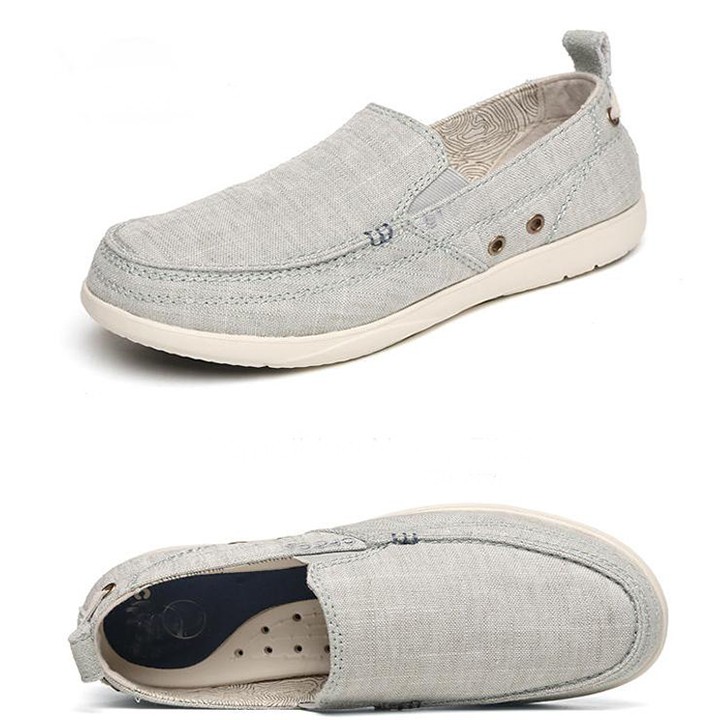 giày lười vải thô cá sấu walu chambray đi bộ, đi chơi, đi làm, chống hôi chân cho nam | BigBuy360 - bigbuy360.vn