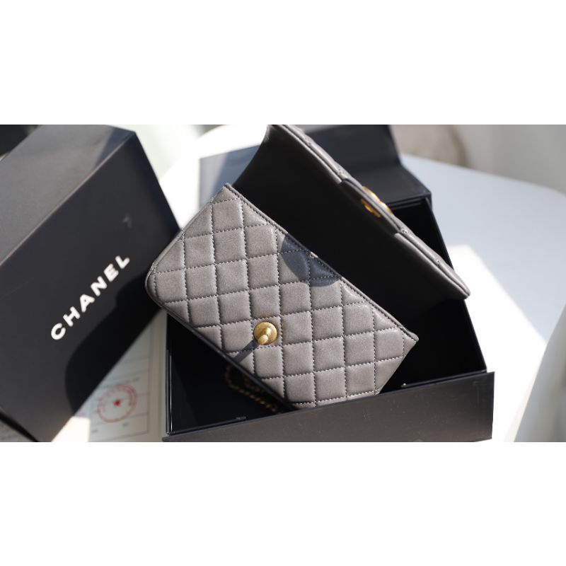 Túi xách nữ C.N Classic quai kim loại khắc logo sz22cm da lambskin lót da kèm code chip fullbox nam châm nguyên seal