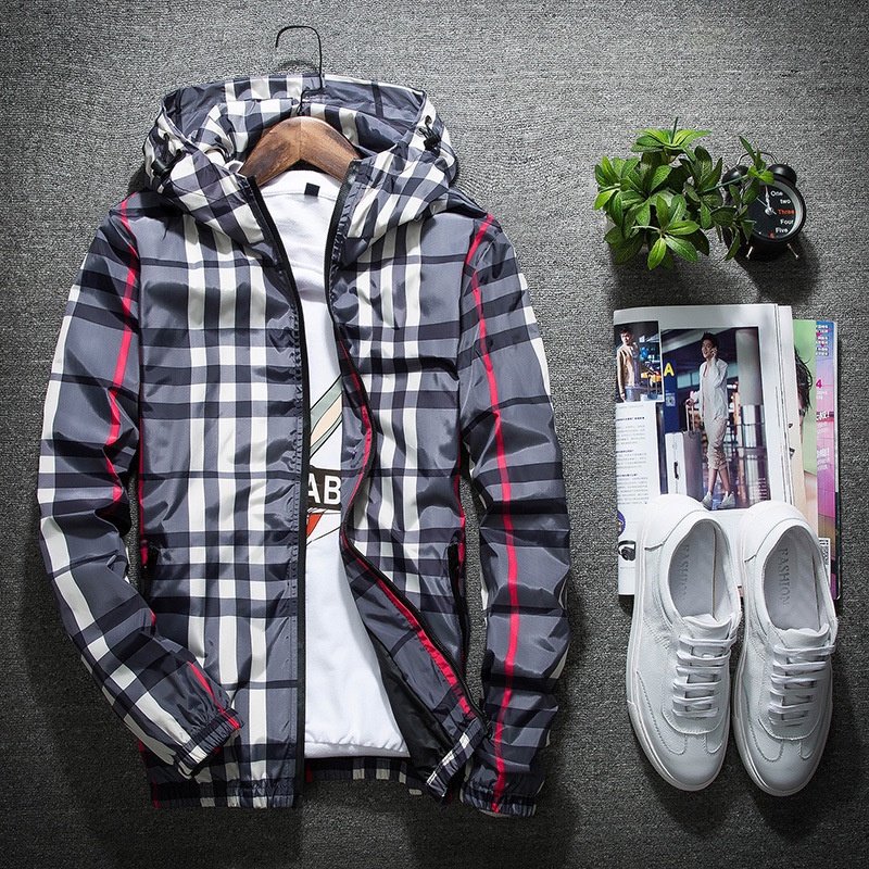 Áo Khoác Hoodie Hai Lớp Họa Tiết Sọc Caro Phong Cách Hàn Quốc Chất Lượng Cao Cho Nam
