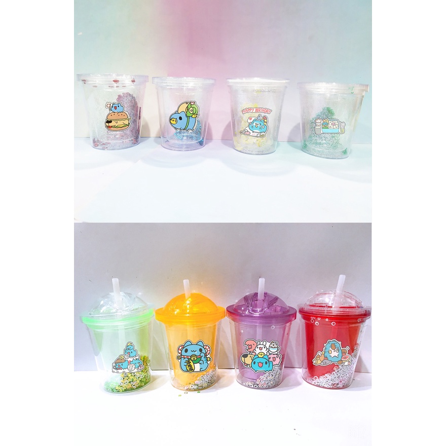 cốc 2 lớp mèo capoo kim tuyến CNKI36 cốc giữ nhiệt ly 2 lớp cốc làm lạnh dễ thương 500ml