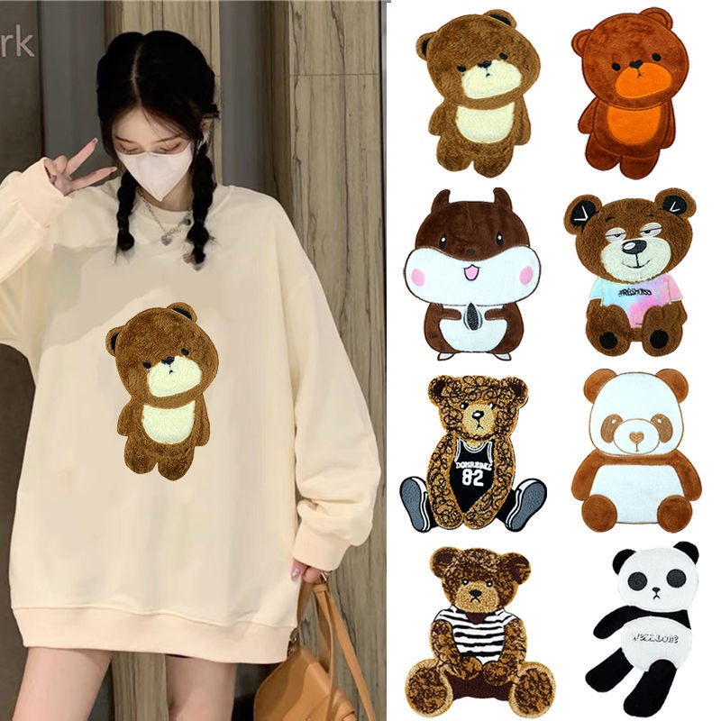 Miếng Dán Quần Áo Thêu Họa Tiết Mèo Hoạt Hình Trang Trí Có Thể May Vá