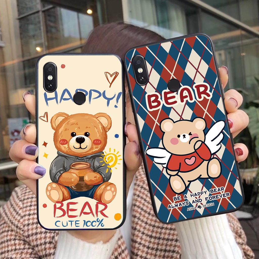 Ốp lưng Xiaomi Redmi Note 5 / Note 6 / Redmi 6 Pro / Mi A2 Lite in hình cute, chú gấu tinh nghịch siêu chất siêu rẻ