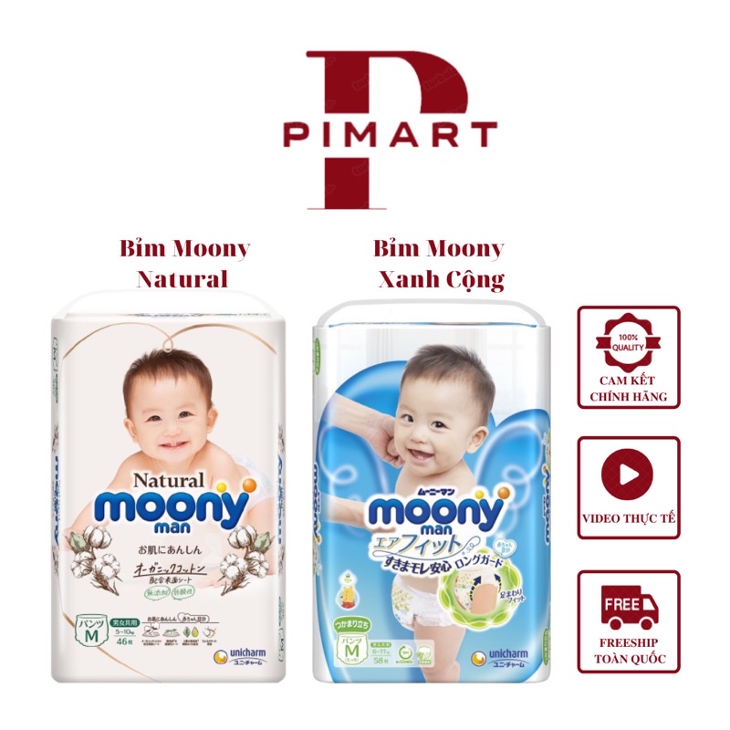 [BỈM MOONY XANH SIÊU CỘNG/CỘNG MIẾNG/NATURAL] dán/quần Nb111/S102/M78/M70/L54/XL46 nội địa Nhật chính hãng