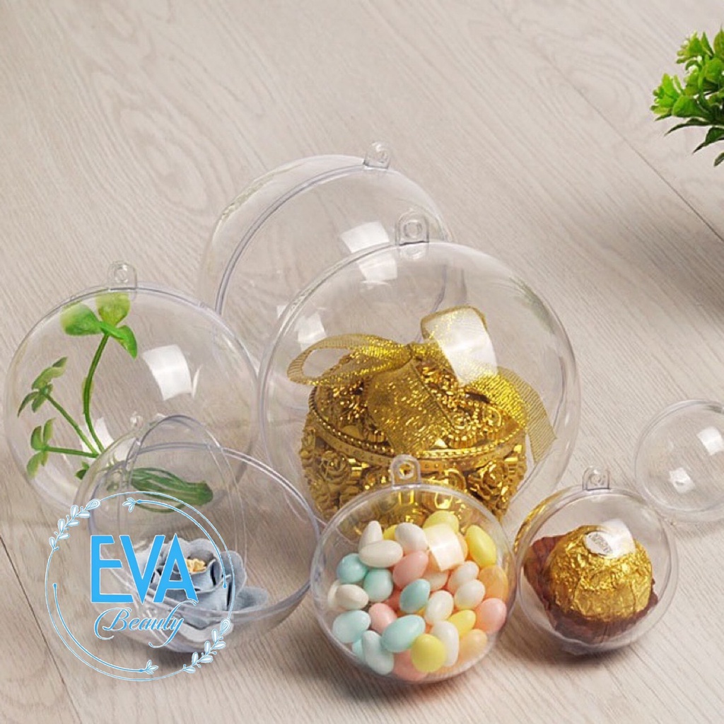 Quả Bóng tròn Nhựa Trang Trí Trong Suốt Đường Kính 10 Cm