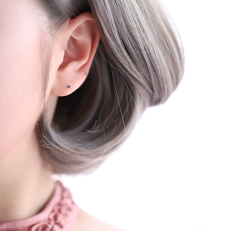 Bông Tai Mạ Bạc 925 Đính Đá zircon 2.5mm Nhiều Màu Sắc Thời Trang Cho Nam Và Nữ