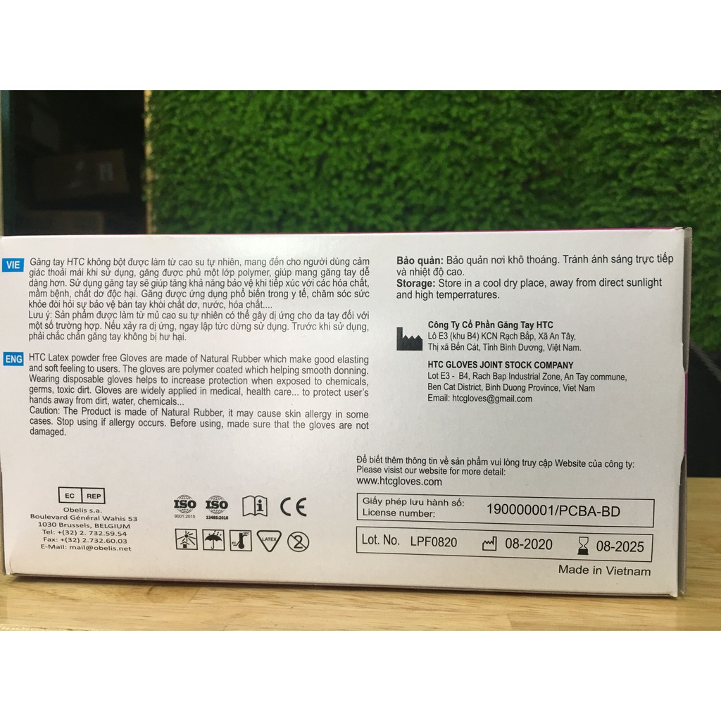 Găng Tay Cao Su Y Tế HTC Gloves Chưa Tiệt Trùng   Không Bột Full Size