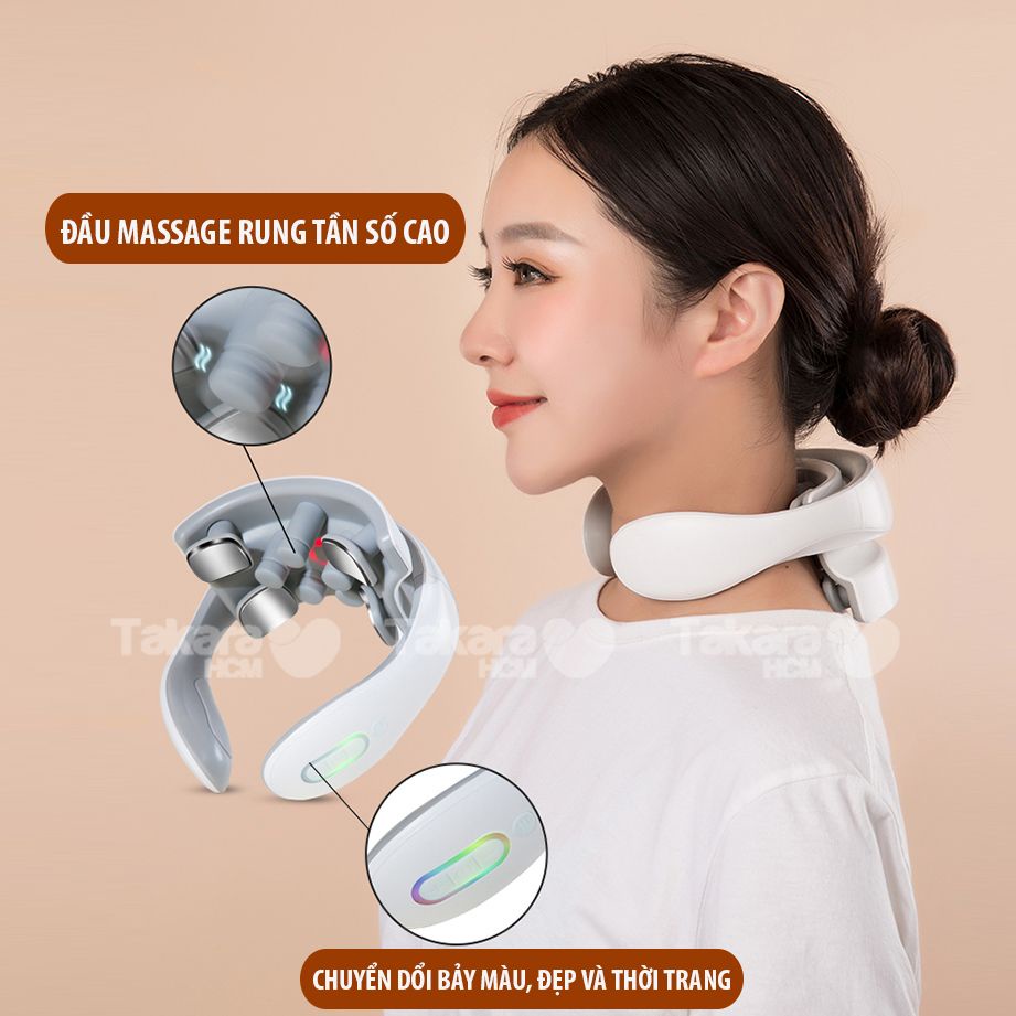 Máy massage cổ vai gáy Takara JT88, mát xa xung điện với 5 điểm rung trị liệu chuyên sâu BH 12 tháng