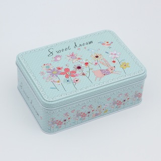 1 Hộp thiếc chữ nhật đựng bánh quy và kẹo 19x13.5x7cm
