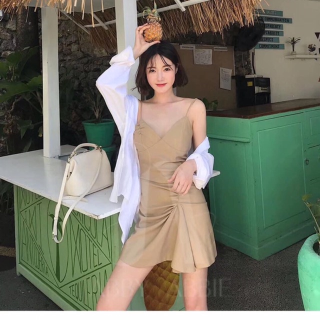 Váy 2 dây thô rúm