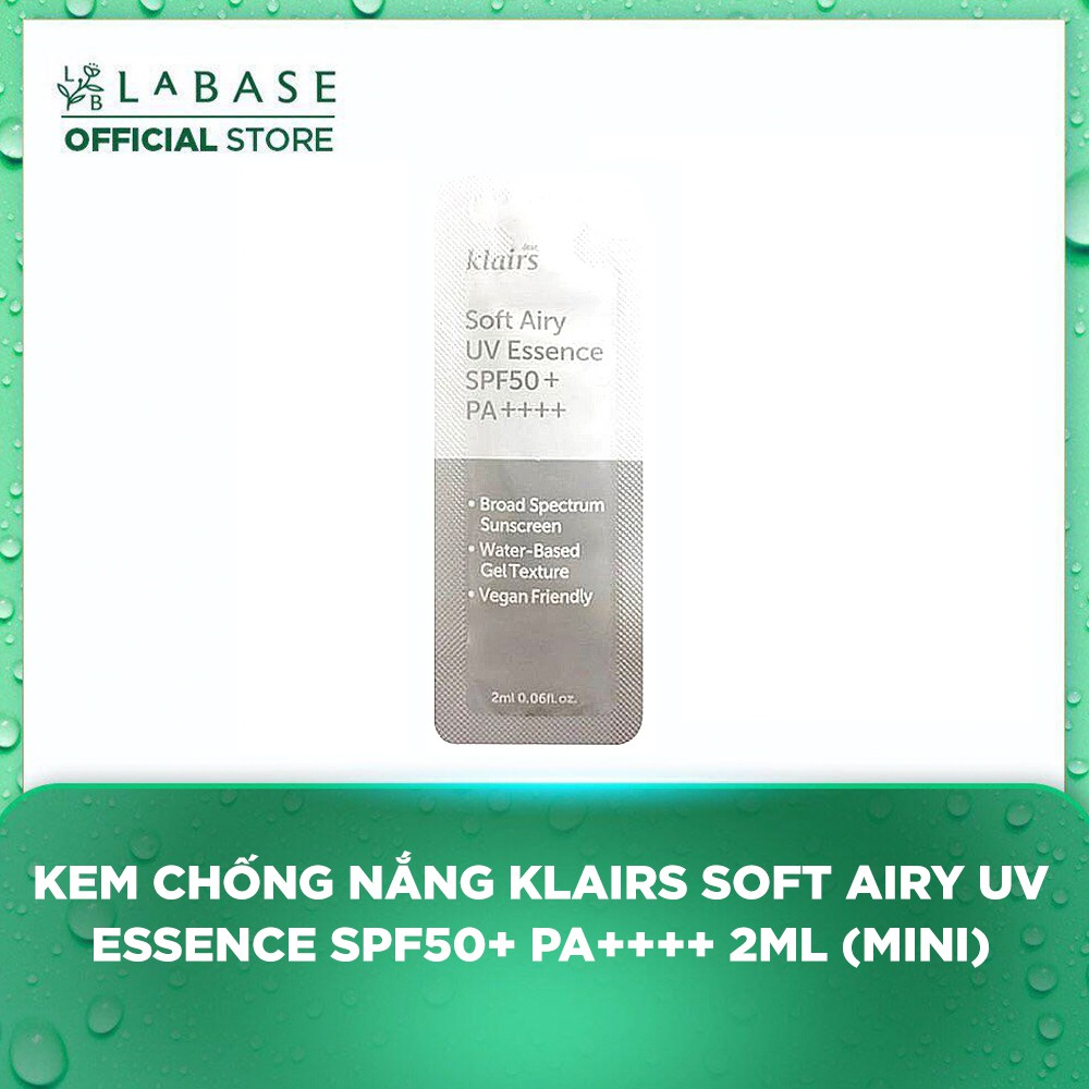 Kem chống nắng Klairs Soft Airy UV Essence SPF50+ PA++++ 2ml (Mini)