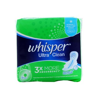 BVS ban đêm Whisper Ultra Clean Có cánh 28cm (5 miếng)