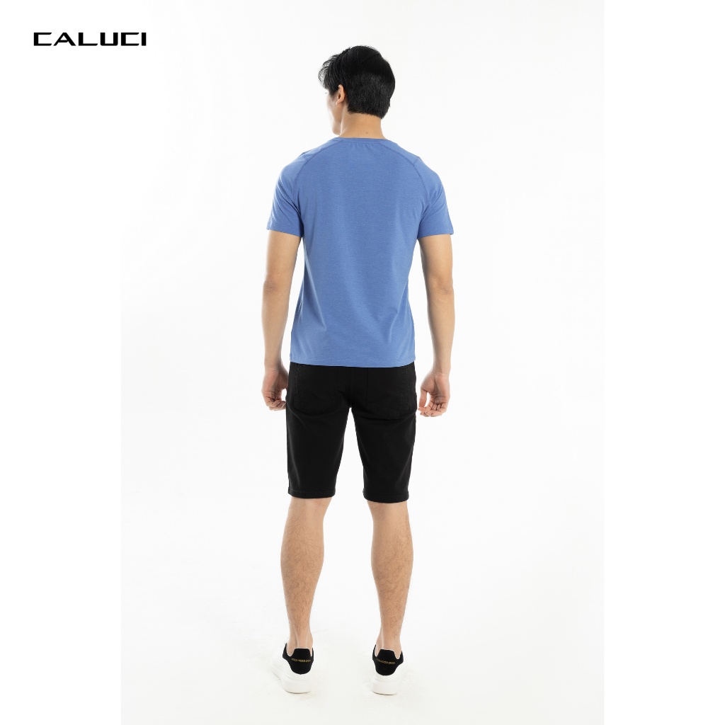 Áo thun nam CALUCI thiết kế dáng ôm vừa và tay raglan, chất liệu vải cotton mềm mại thấm hút mồ hôi, co giãn tốt MTS203S