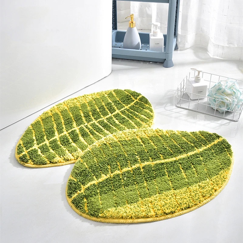 Thảm trải sàn G01 hình chiếc lá phong cách Hàn Quốc, dễ thương, xinh xắn, thấm hút tốt, đế cao su chống trơn trượt