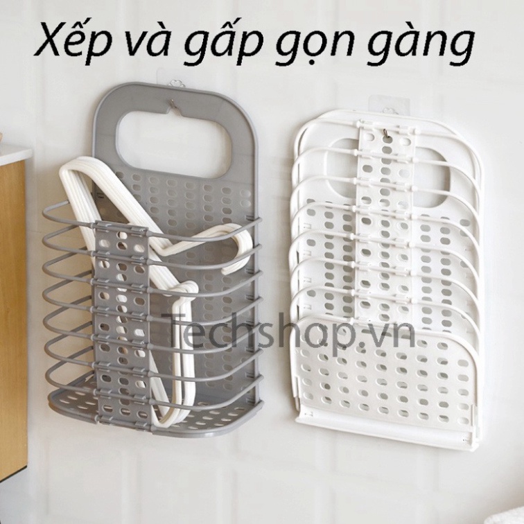 ♥️FREESHIP♥️ Rổ Đựng Quần Áo Xếp Gọn - Giỏ Để Đồ Đa Năng Có Thể Gấp Gọn - Kèm 2 Móc Dán Treo khogiadunghadong (LH3)