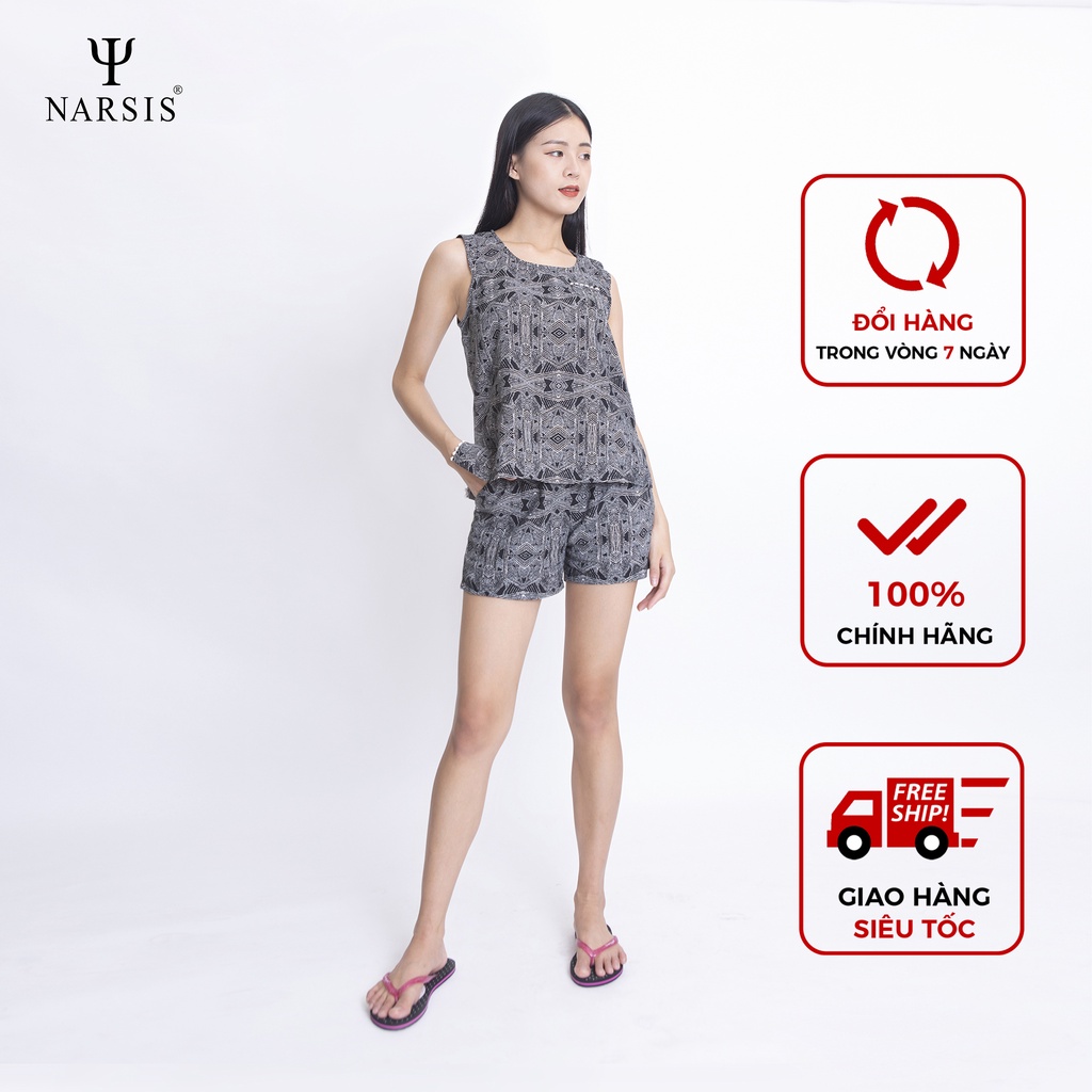 Bộ đồ nữ chất cotton co giãn Narsis M8027 phong cách trẻ trung năng động cho mùa hè