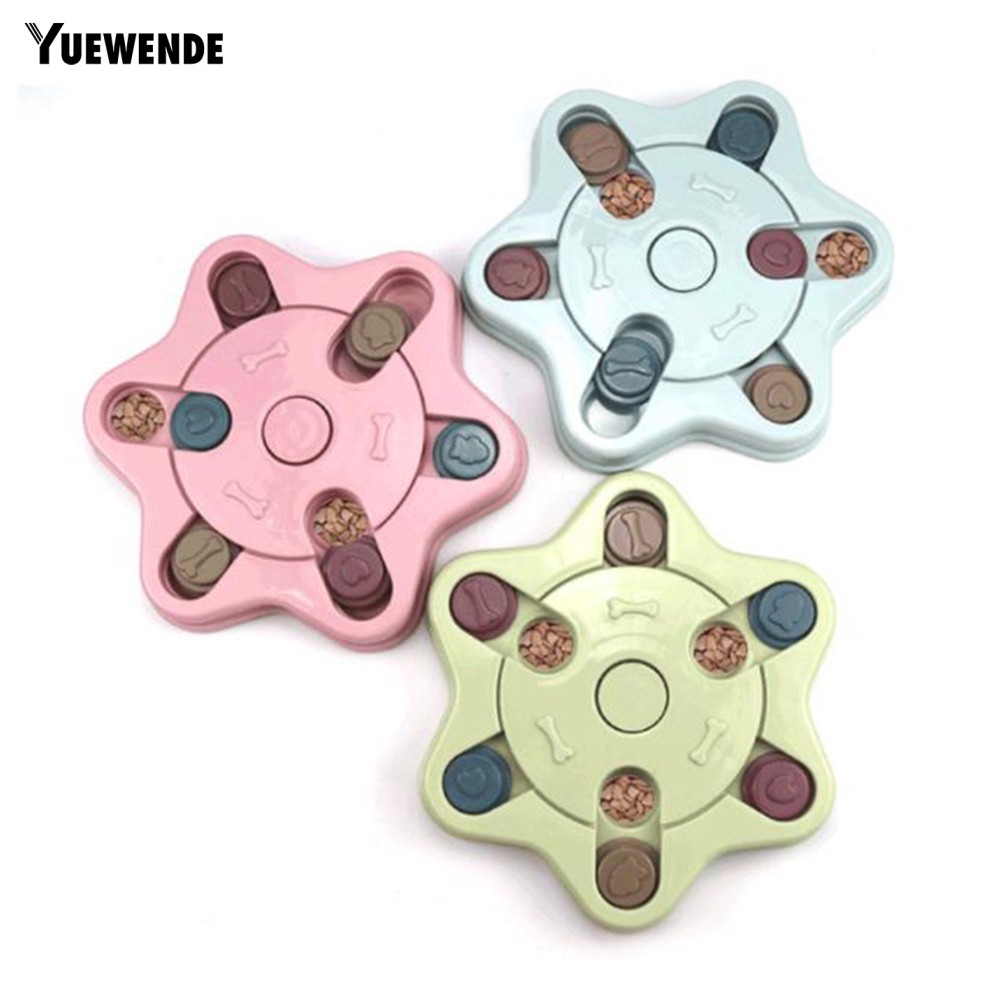 YUE ✻ Pet Dog Puppy Hexagon Paw Round Feeder Feeding Training Interactive Puzzle Toy