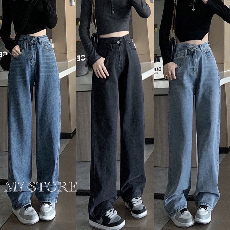 Quần jean nữ ống rộng M704, kiểu dáng ống suông rộng, quần bò nữ ống rộng dáng xuông Top xu hướng 2022