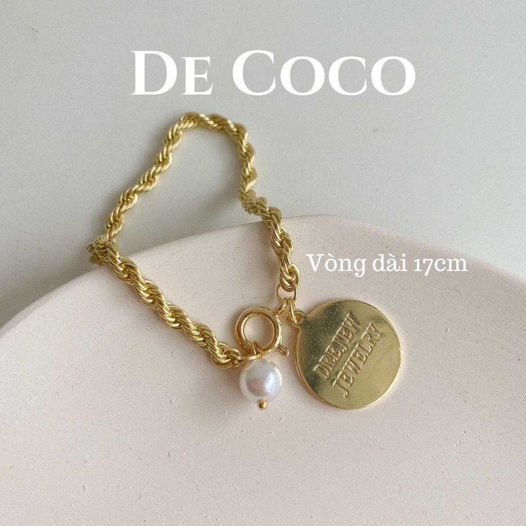 [Mã FARSSTGRE giảm 5K đơn bất kỳ] Vòng tay lắc tay dây xoắn mặt đồng xu Elena De Coco decoco.accessories