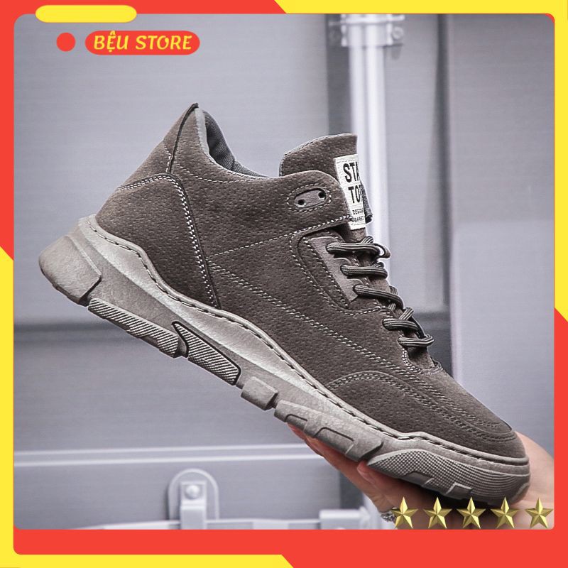 Giày Sneaker Nam ⚜️Bệu Store⚜️ Giày Nam Da Lộn Cổ Lửng [ Hàng Độc Nhập Khẩu] Cao Cấp Phong Cách Hàn Quốc