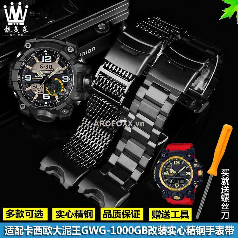 CASIO Dây đeo thay thế bằng thép không gỉ cho đồng hồ G-SHOCK GWG-1000/GB