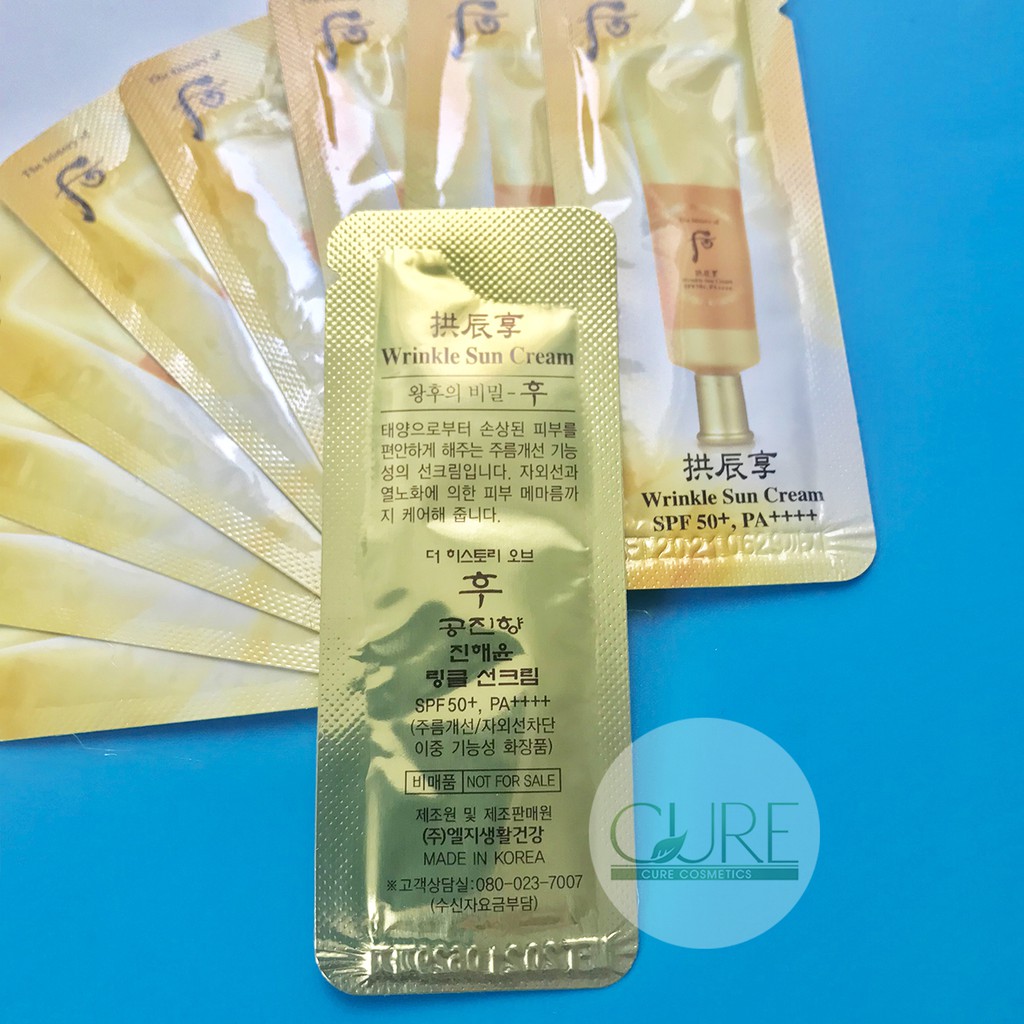 (1 Gói) Kem chống nắng cao và chống nhăn Whoo Jin Hae Yoon Wrinkle Sun Cream SPF50+/PA+++