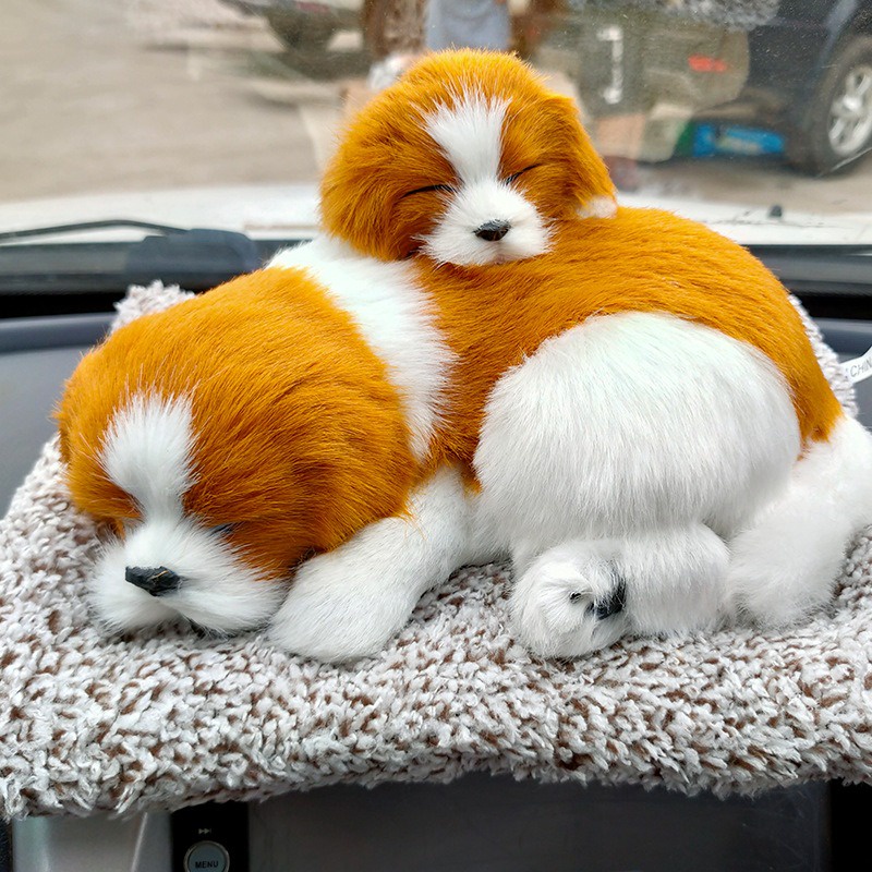 Chó shiba mẹ con lõi than hoạt tính lọc không khí khử mùi-taplo xe hơi ô tô Thú bông Chó mèo than hoạ