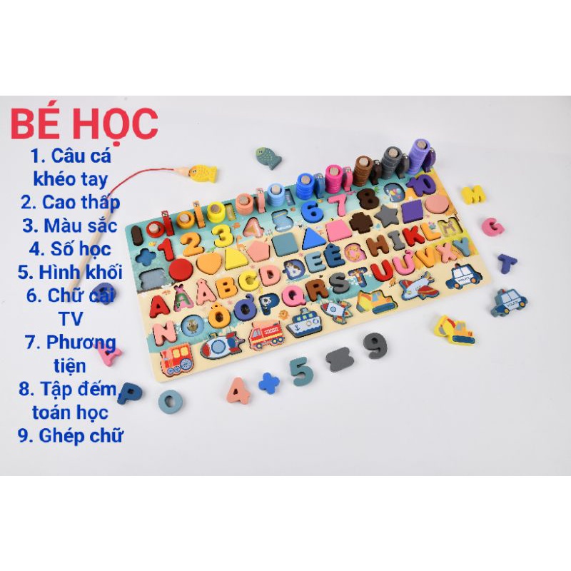 Đồ chơi cho bé, bảng thông minh học chữ số kèm trò chơi câu cá dochoigo.vn