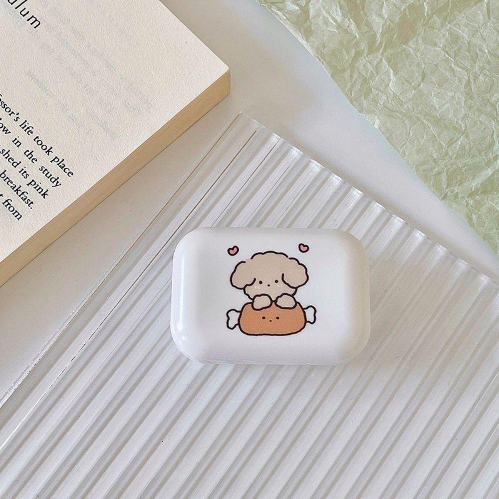 Hộp Đựng Kính Áp Tròng Kèm Gương Mini Họa Tiết Hoạt Hình Cho Cún Cưng Giá Đỡ