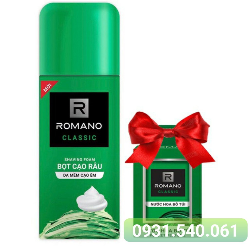 ROMANO_ BỌT CẠO RÂU CLASSIC/FORCE 175G KÈM NƯỚC HOA 18ML ( NƯỚC HOA TÙY Ý)