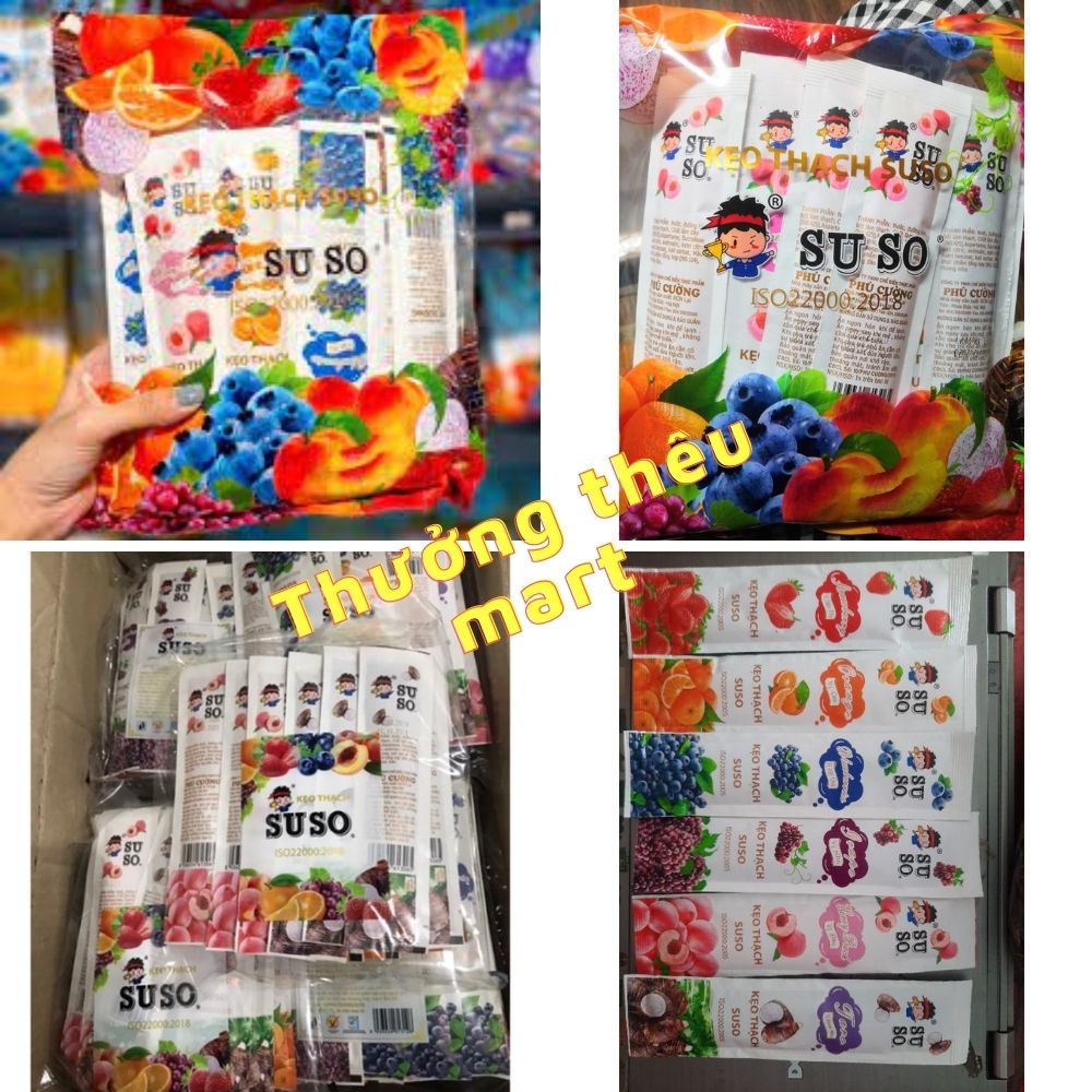 Kẹo thạch zòn zai Suso Phú cường 1kg 76 cái mix nhiều vị