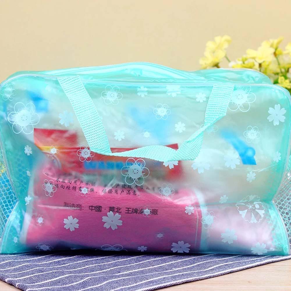 26EDIE Túi Đựng Mỹ Phẩm Du Lịch Bằng Nhựa PVC In Họa Tiết Hoa Có Khóa Kéo Đựng Điện Thoại