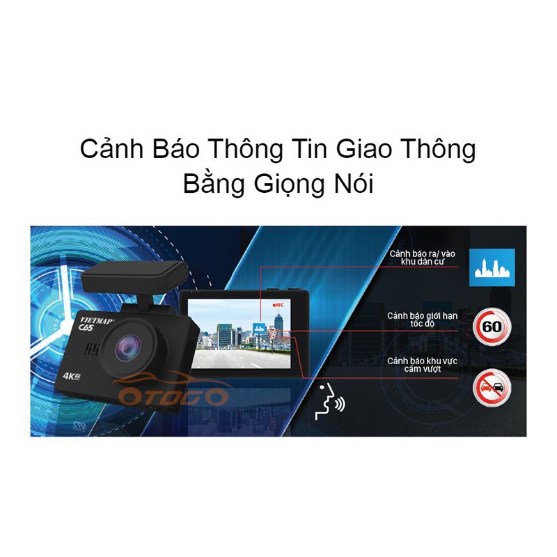 Camera Hành Trình VietMap C65 Chính Hãng , Ghi Hình Trước Và Sau Xe Cao Cấp , VIỆT MAP C65