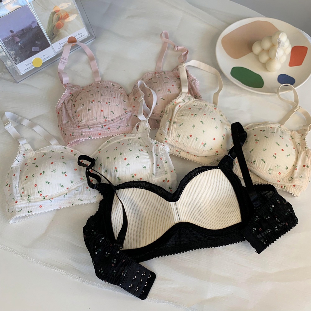 Set Áo Lót Nâng Ngực + Quần Lót Nữ Họa Tiết Hoa Thời Trang
