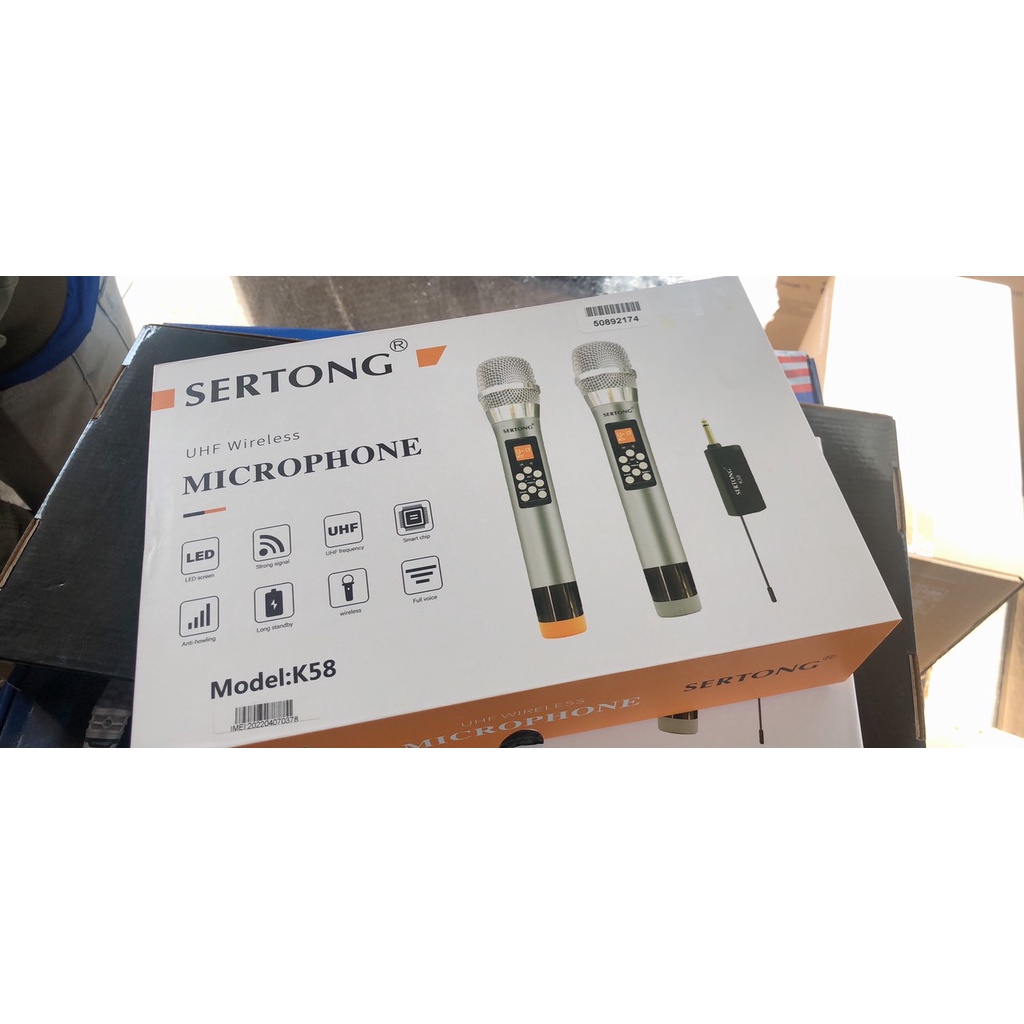 Bộ micro Karaoke không dây Sertong SER-K58, Hàng chính hãng