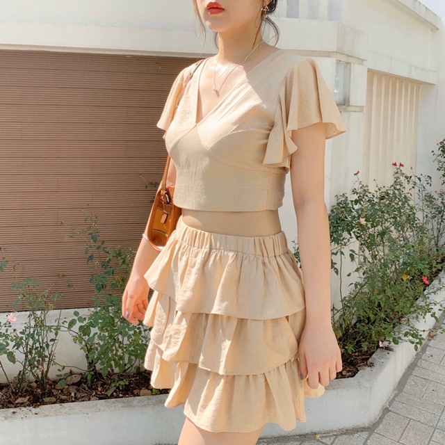 CELINA CROPTOP - Áo croptop cánh tiên nữ tính sang chảnh sexy