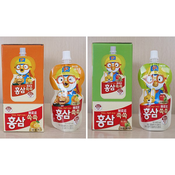 Nước hồng sâm Paldo Pororo Hàn quốc túi 100ml [Date 2022]