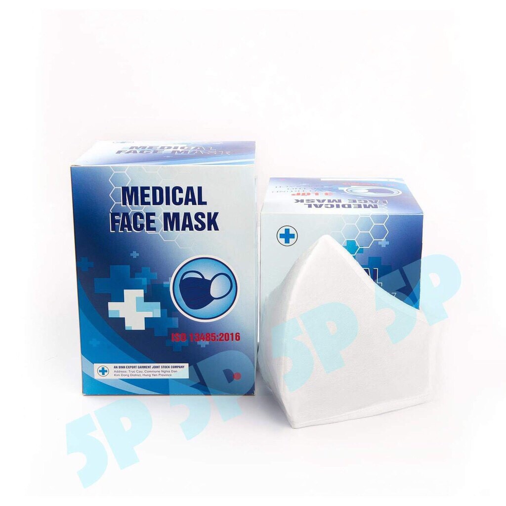 COMBO 5 KHẨU TRANG VẢI KHÔNG DỆT 3 LỚP CHỐNG NƯỚC ( MÀU TRẮNG)