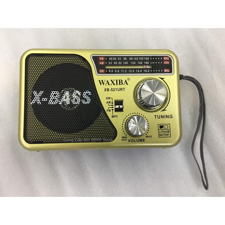 Máy nghe đài Radio FM Waxiba XB-521URT Có Kiêm Đèn Pin Loa Chạy Usb Thẻ nhớ Tiếng to Hát Hay Bắt sóng khỏe