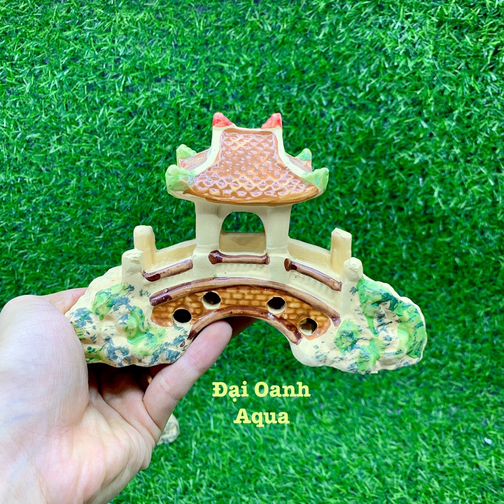 Tiểu cảnh Cầu vòm trang trí hồ cá, bể cá, chậu cây, hòn non bộ, sân vườn