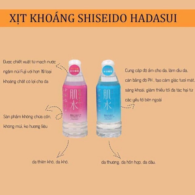 [Nhật nội địa] Xịt khoáng Hadasui Shiseido Skin 400ml Nhật Bản | BigBuy360 - bigbuy360.vn