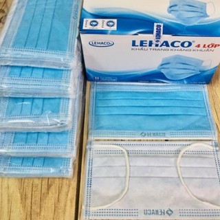 (HỘP 50C) Khẩu Trang Kháng Khuẩn Cao Cấp 4 Lớp LEHACO
