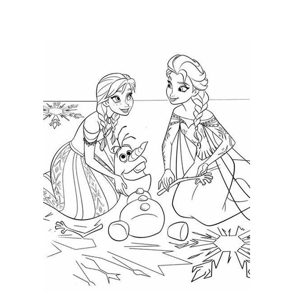 Line art Tranh tô màu Anime khổ A4  - Cho những bạn yêu thích phim ELSA