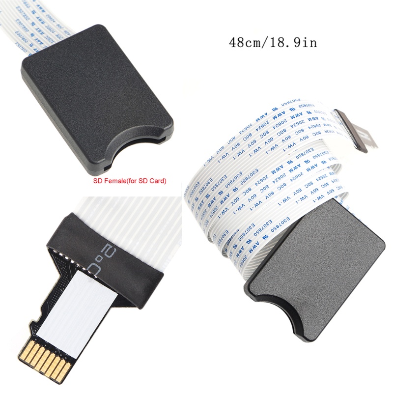 pur/ TF Micro SD To SD SDHC SDXC Flexible Extension Adapter Cable For Car GPS TV