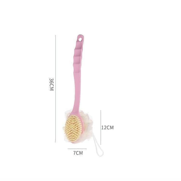 Cọ lưng 2 đầu kèm bông tắm
