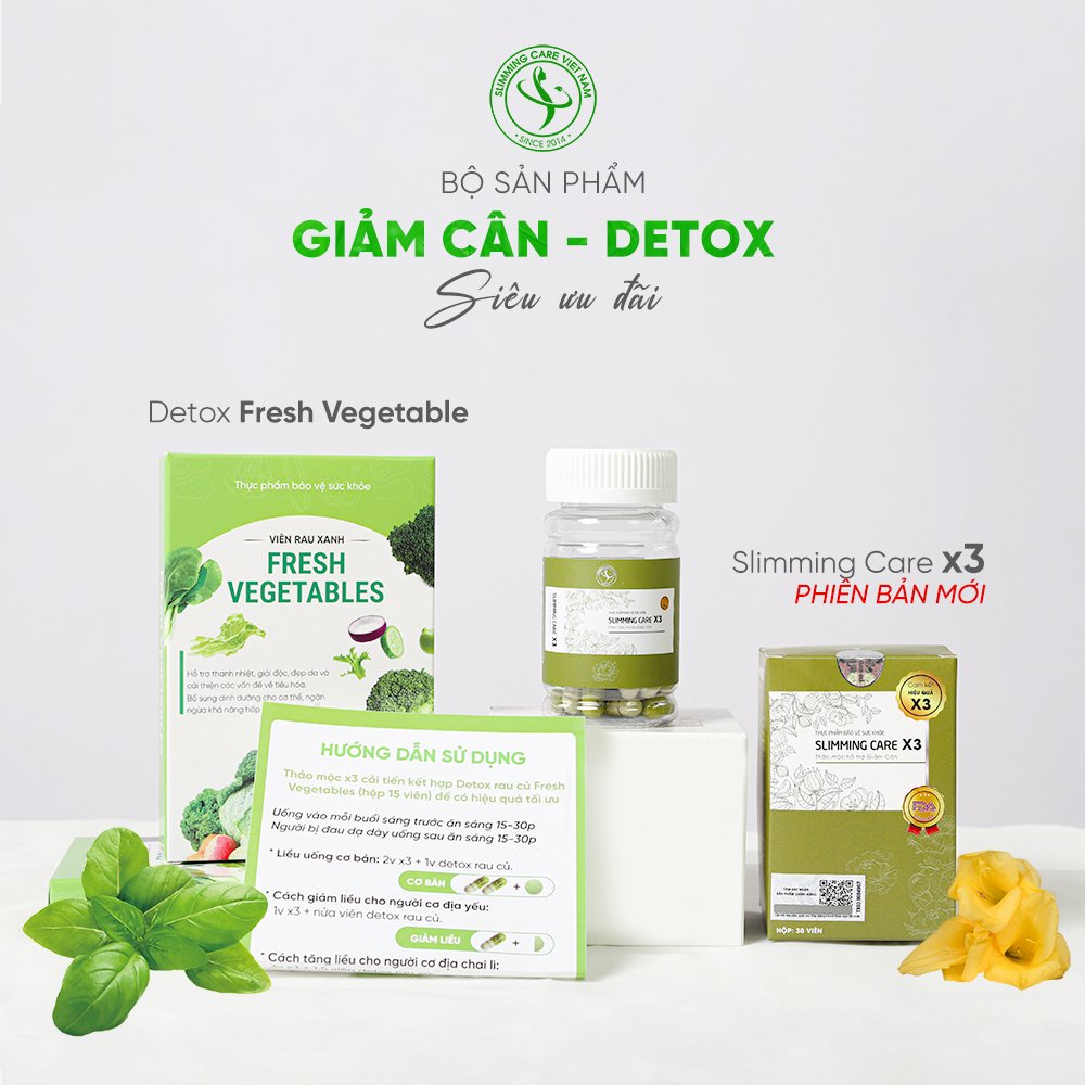 Trà thảo mộc giảm cân Slimming Care X3 chính hãng, viên uống X3 giúp đào thải mỡ thừa, giảm cân nhanh chóng an toàn