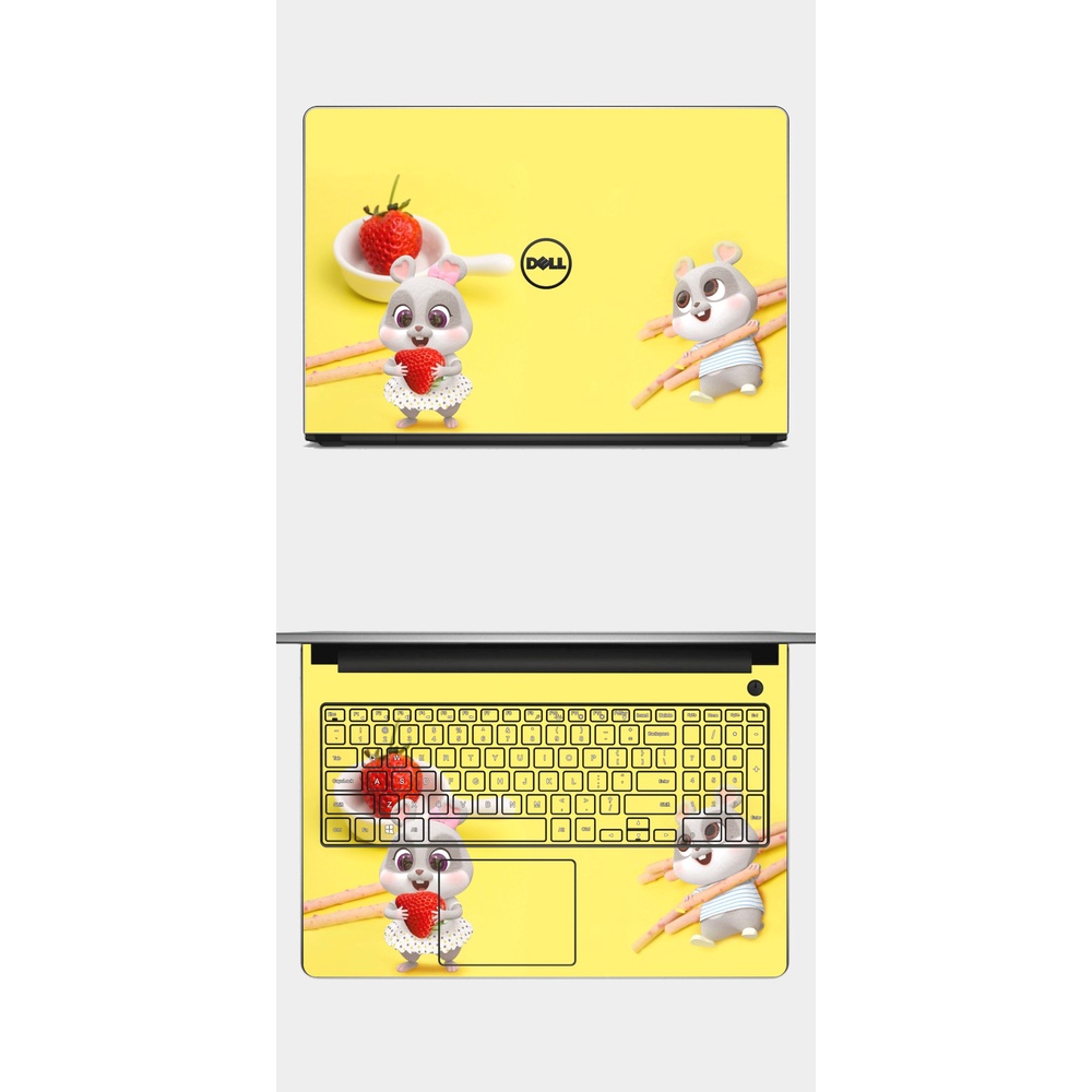 Skin cặp đôi chuột Micker và Donan cực dễ thương Miếng dán máy tính laptop in hình theo yêu cầu decal Laptop 3M chuẩn